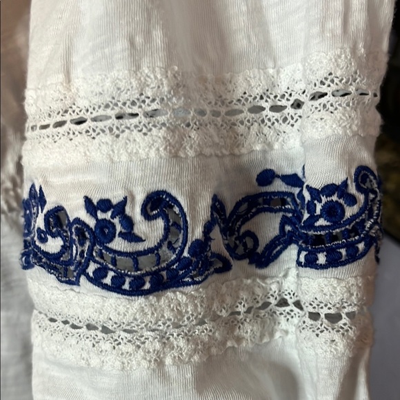 Ralph Lauren Peasant Blouse White Embroidered balloon 3/4 Sleeve Sz PXS - Picture 6 of 10